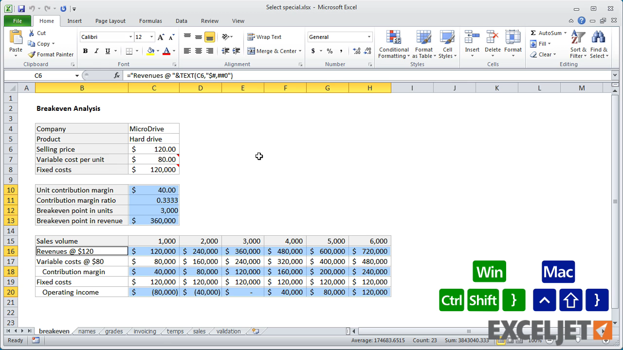 ctrl on mac for excel